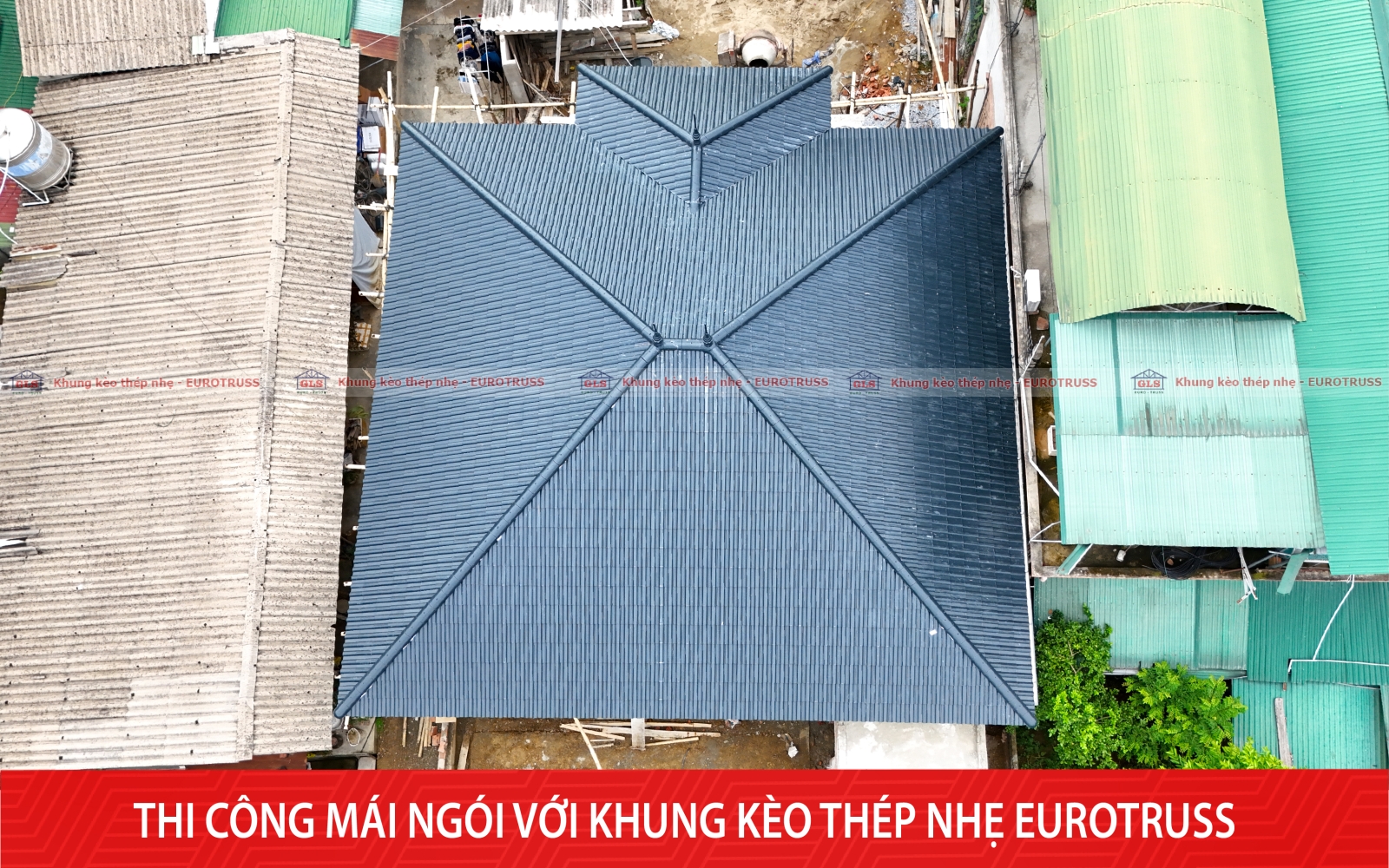 Công trình mái ngói hoàn thiện 180m² tại Ninh Bình