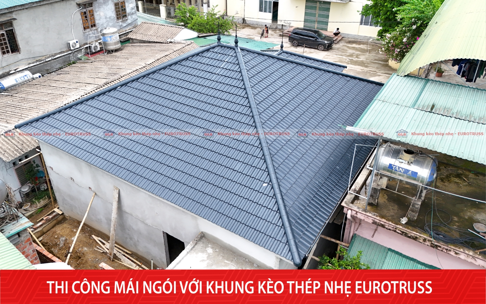 Công trình mái ngói hoàn thiện 180m² tại Ninh Bình