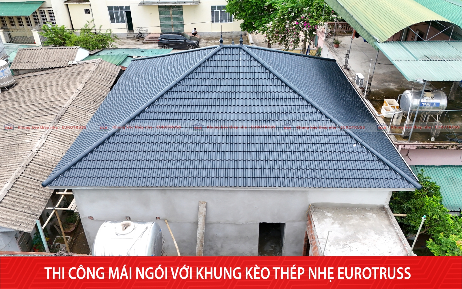 Công trình mái ngói hoàn thiện 180m² tại Ninh Bình